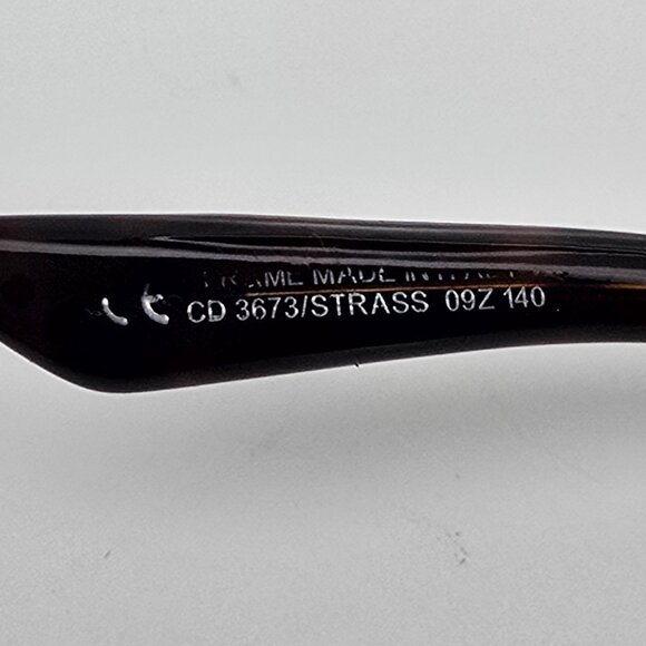 Christian Dior CD3673/Strass 09Z Brown Havana Rhinestone Eyeglasses Frame 53mm - Picture 7 of 13